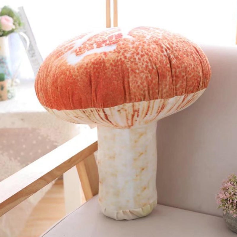 EHOTONG Creative 3D Mushroom Throw Pillows Funny Food Pillow Plush Toys, 15" - Image 1
